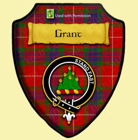 Grant Of Lurg Modern Tartan Crest Wooden Wall Plaque Shield