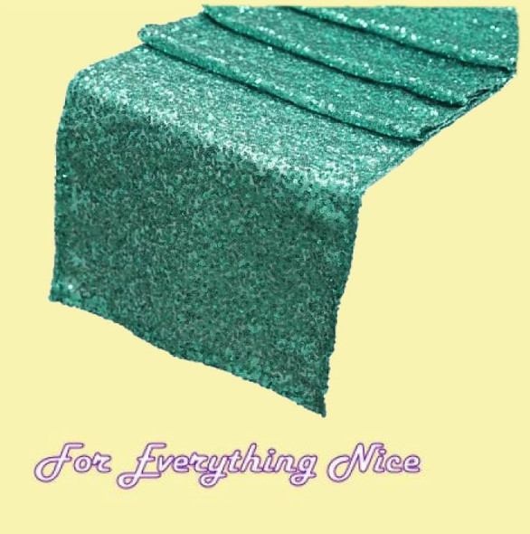 Turquoise Duchess Sequin Wedding Table Runners Decorations x 10 For Hire