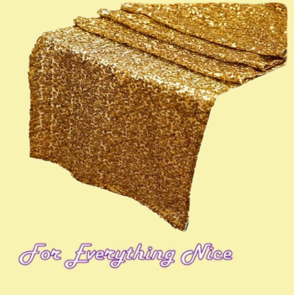 Gold Duchess Sequin Wedding Table Runners Decorations x 10 For Hire