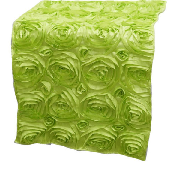 Apple Green Grandiose Rosette Wedding Table Runners Decorations x 10 For Hire