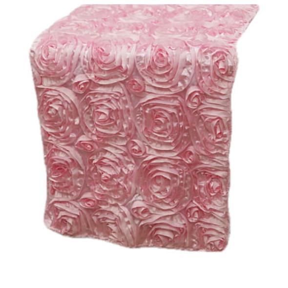 Candy Pink Grandiose Rosette Wedding Table Runners Decorations x 5 For Hire
