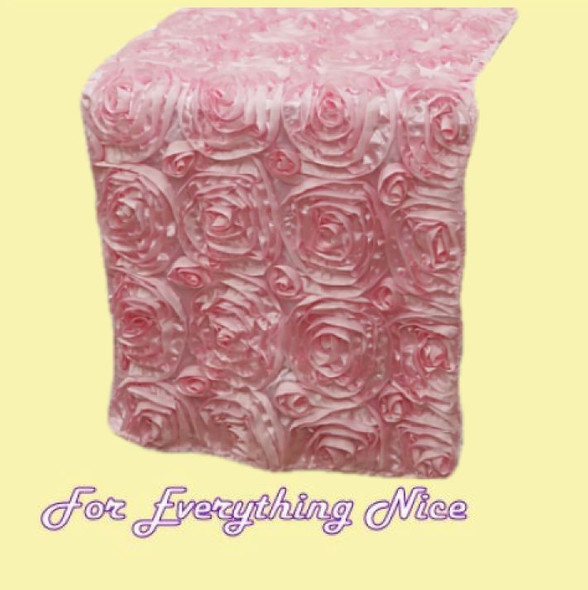 Candy Pink Grandiose Rosette Wedding Table Runners Decorations x 10 For Hire
