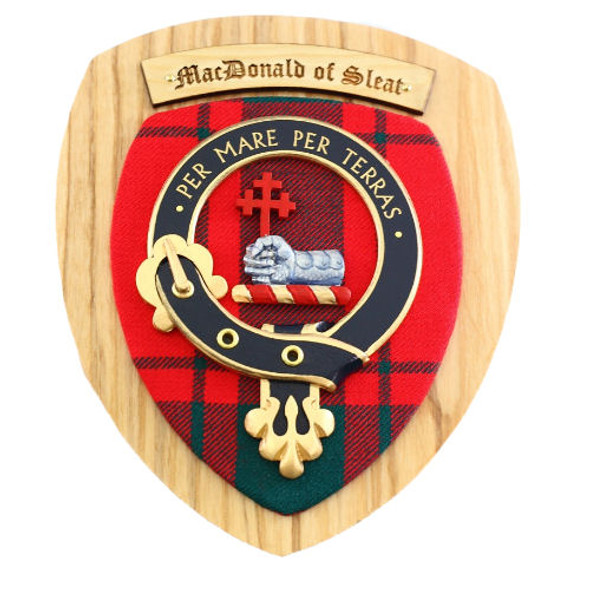 MacDonald Of Sleat Clan Crest Tartan 7 x 8 Woodcarver Wooden Wall Plaque 