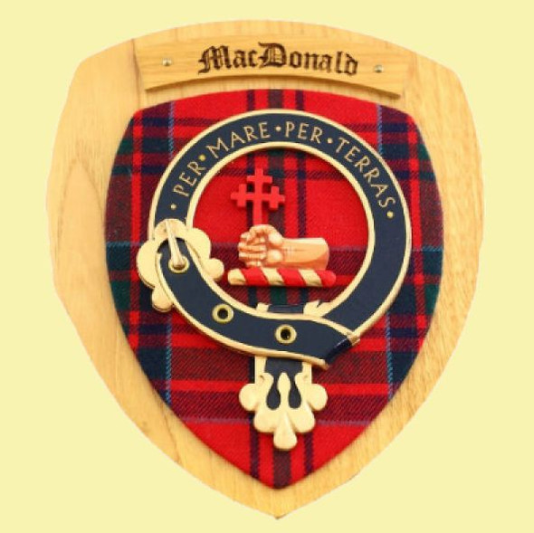 MacDonald Clan Crest Tartan 7 x 8 Woodcarver Wooden Wall Plaque 