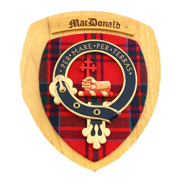 MacDonald Clan Crest Tartan 7 x 8 Woodcarver Wooden Wall Plaque 