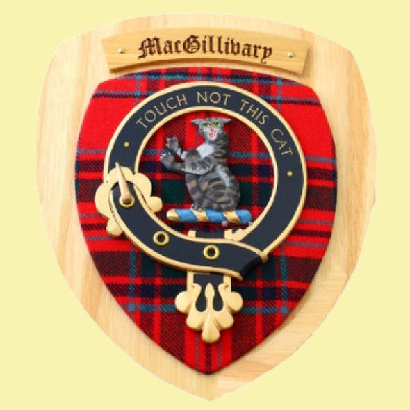 MacGillivray Clan Crest Tartan 7 x 8 Woodcarver Wooden Wall Plaque 