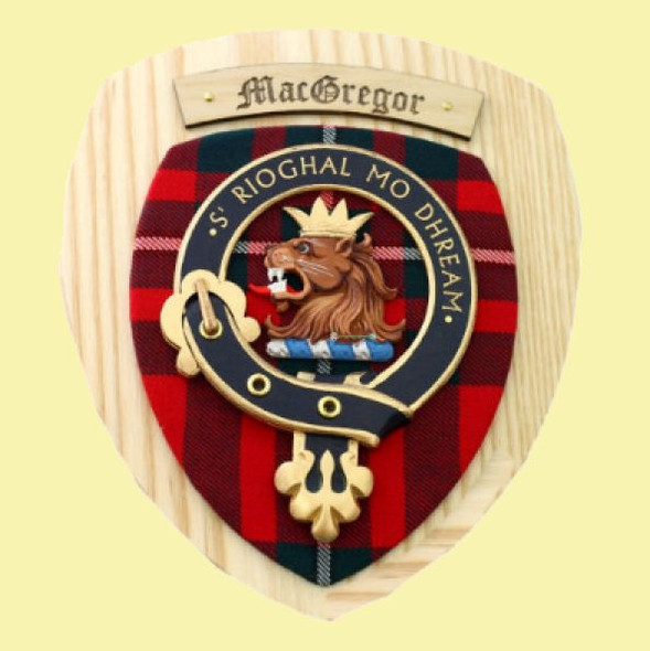 MacGregor Clan Crest Tartan 7 x 8 Woodcarver Wooden Wall Plaque 