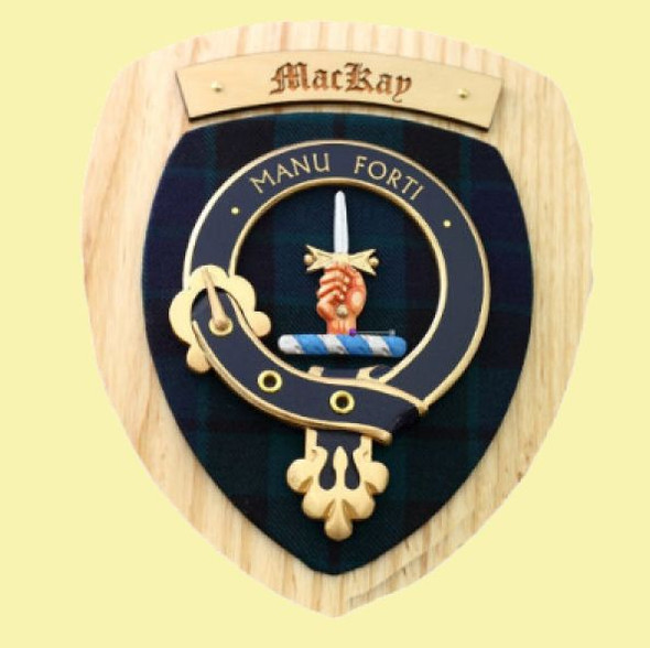 Mackay Clan Crest Tartan 7 x 8 Woodcarver Wooden Wall Plaque 