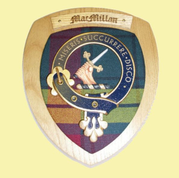 MacMillan Clan Crest Tartan 7 x 8 Woodcarver Wooden Wall Plaque 