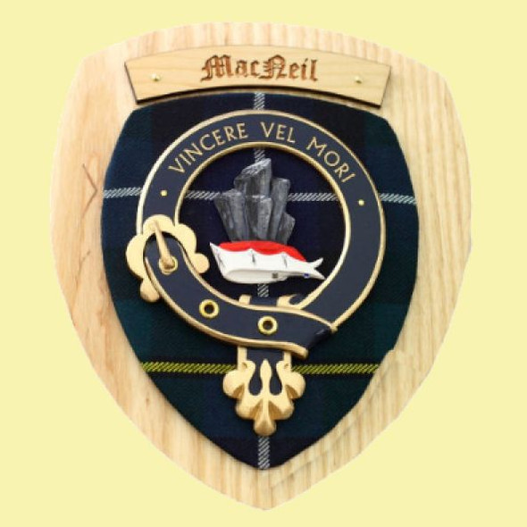 MacNeil Clan Crest Tartan 7 x 8 Woodcarver Wooden Wall Plaque 