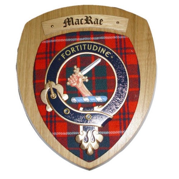 MacRae Clan Crest Tartan 10 x 12 Woodcarver Wooden Wall Plaque 