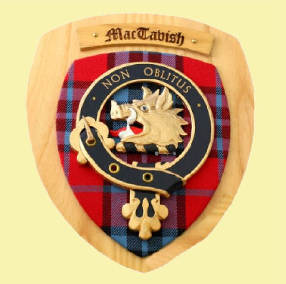 MacTavish Clan Crest Tartan 10 x 12 Woodcarver Wooden Wall Plaque 