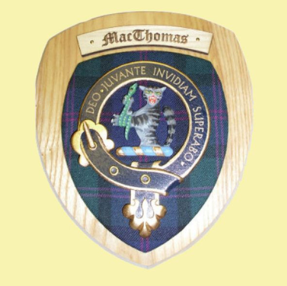 MacThomas Clan Crest Tartan 10 x 12 Woodcarver Wooden Wall Plaque 