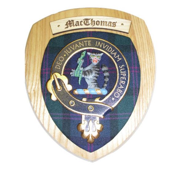 MacThomas Clan Crest Tartan 10 x 12 Woodcarver Wooden Wall Plaque 