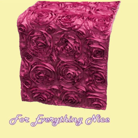 Fuchsia Pink Grandiose Rosette Wedding Table Runners Decorations x 5 For Hire