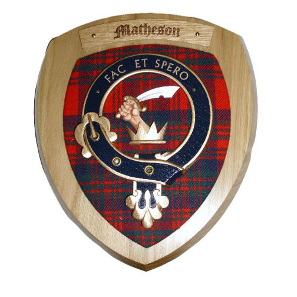 Matheson Clan Crest Tartan 10 x 12 Woodcarver Wooden Wall Plaque 