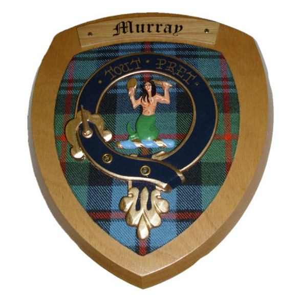 Murray Clan Crest Tartan 7 x 8 Woodcarver Wooden Wall Plaque 