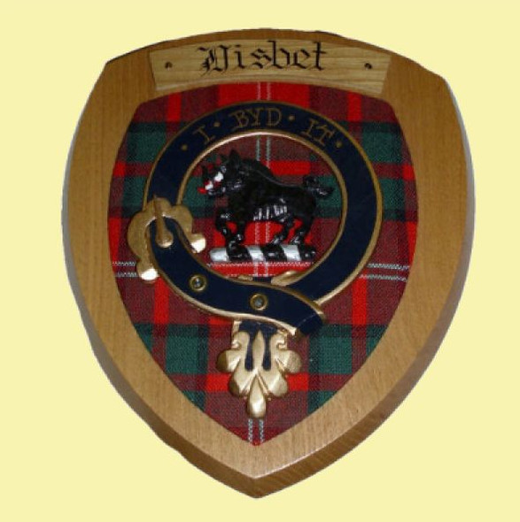 Nisbet Clan Crest Tartan 7 x 8 Woodcarver Wooden Wall Plaque 