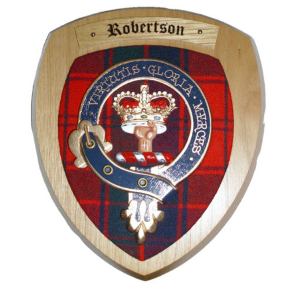 Robertson Clan Crest Tartan 7 x 8 Woodcarver Wooden Wall Plaque 