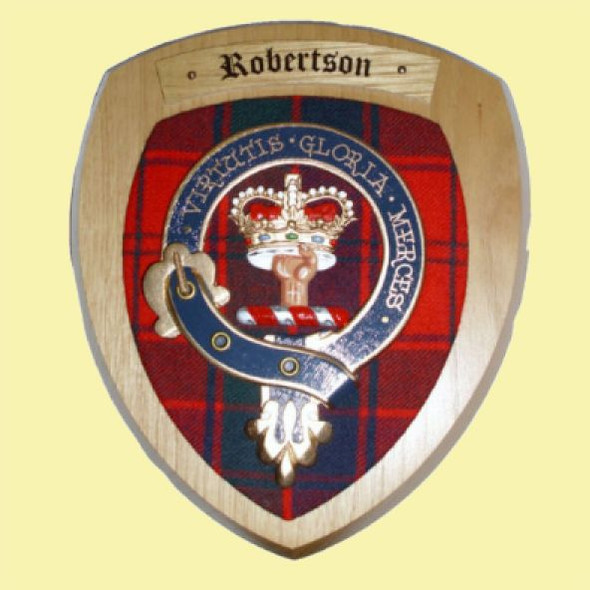 Robertson Clan Crest Tartan 10 x 12 Woodcarver Wooden Wall Plaque 