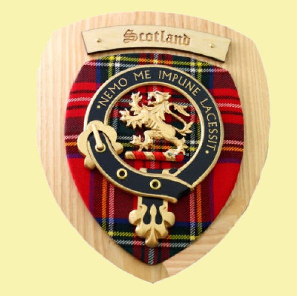 Scotland Crest Tartan 10 x 12 Woodcarver Wooden Wall Plaque 