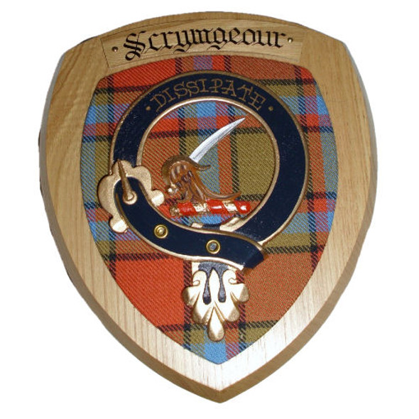 Scrimgeour Clan Crest Tartan 7 x 8 Woodcarver Wooden Wall Plaque 