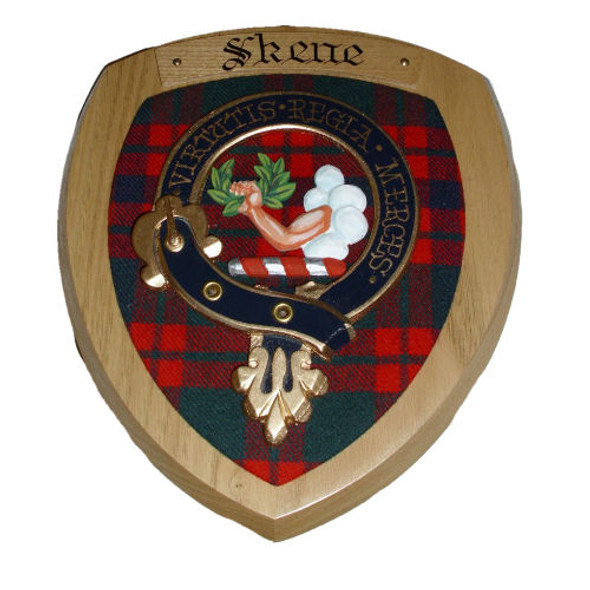 Skene Clan Crest Tartan 10 x 12 Woodcarver Wooden Wall Plaque 