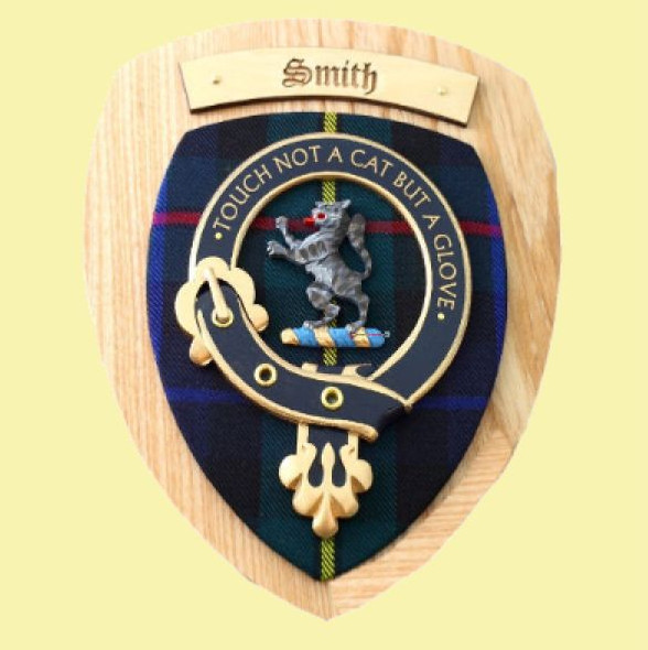Smith Clan Crest Tartan 7 x 8 Woodcarver Wooden Wall Plaque 