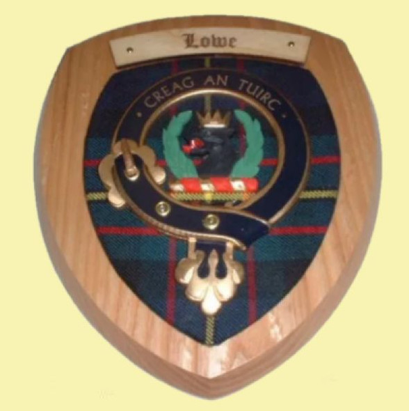 Lowe Clan Crest Tartan 10 x 12 Woodcarver Wooden Wall Plaque 