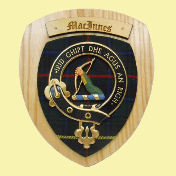 MacInnes Clan Crest Tartan 10 x 12 Woodcarver Wooden Wall Plaque 