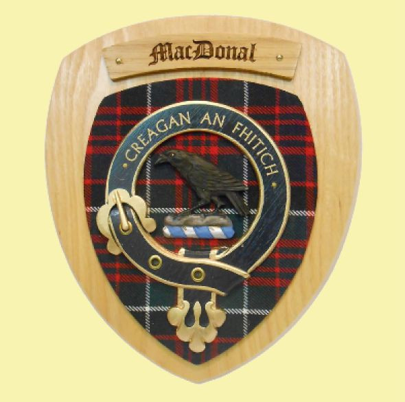 MacDonal Clan Crest Tartan 10 x 12 Woodcarver Wooden Wall Plaque 