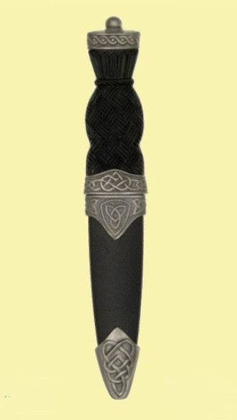 Celtic Antiqued Knotwork Detail No Crest Ball Top Sgian Dubh