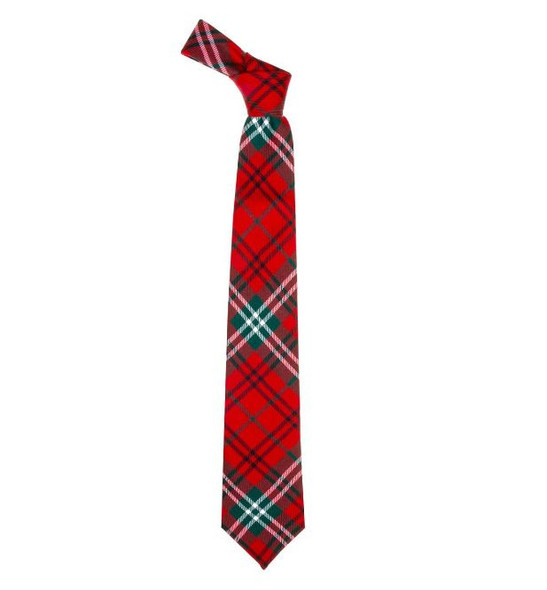 Morrison Red Modern Clan Tartan Lightweight Wool Straight Mens Neck Tie