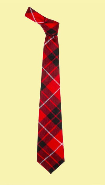 Munro Black Red Modern Clan Tartan Lightweight Wool Straight Mens Neck Tie