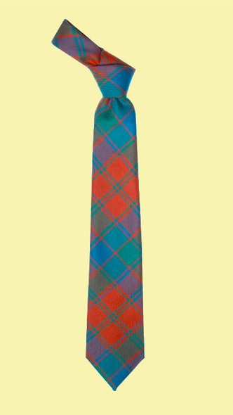 Robertson Red Ancient Clan Tartan Lightweight Wool Straight Mens Neck Tie