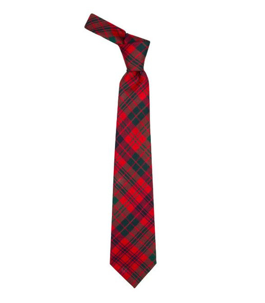 Ross Red Modern Clan Tartan Lightweight Wool Straight Mens Neck Tie