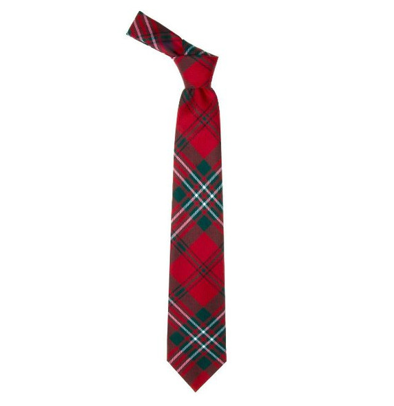 Scott Red Modern Clan Tartan Lightweight Wool Straight Mens Neck Tie