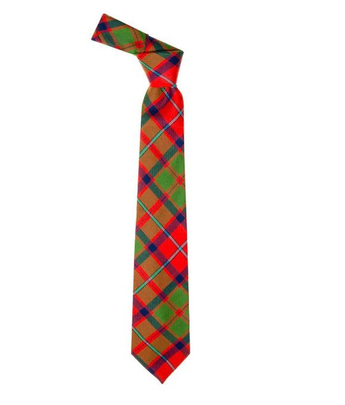 Shaw Of Tordarroch Red Ancient Tartan Lightweight Wool Straight Mens Neck Tie