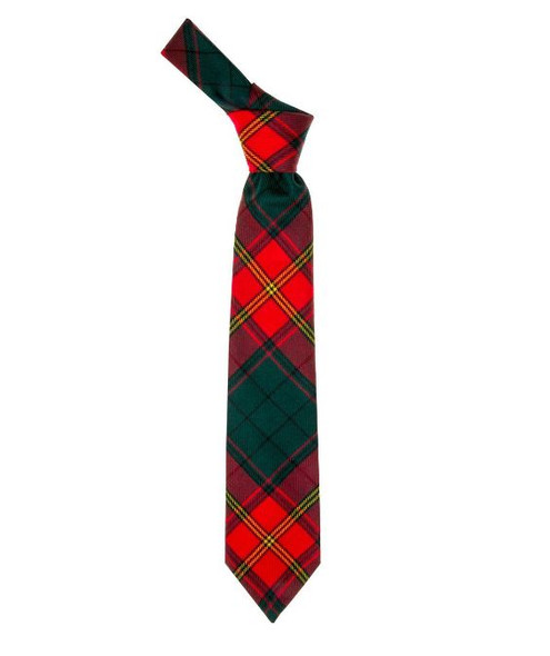 Ulster Irish Red Tartan Lightweight Wool Straight Mens Neck Tie