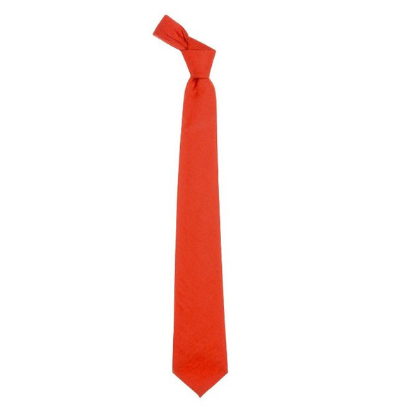 Red Ancient Plain Coloured Lightweight Wool Straight Mens Neck Tie