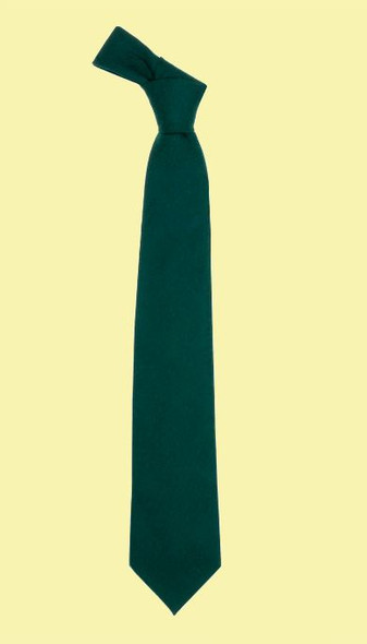 Bottle Green Ancient Plain Coloured Lightweight Wool Straight Mens Neck Tie