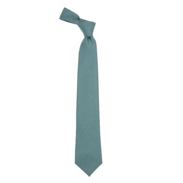 Blue Weathered Plain Coloured Lightweight Wool Straight Mens Neck Tie