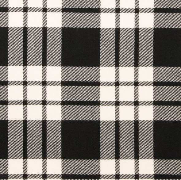 MacFarlane Black White Modern Lightweight Reiver 10oz Tartan Wool Fabric