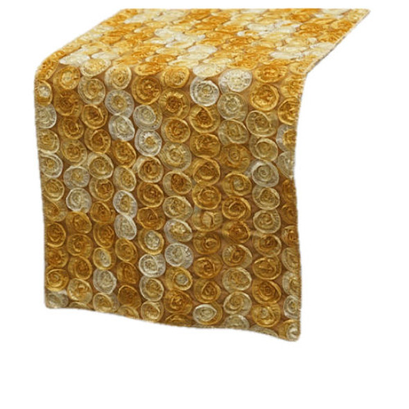 Gold Umbre Mini Rosette Wedding Table Runners Decorations x 10 For Hire