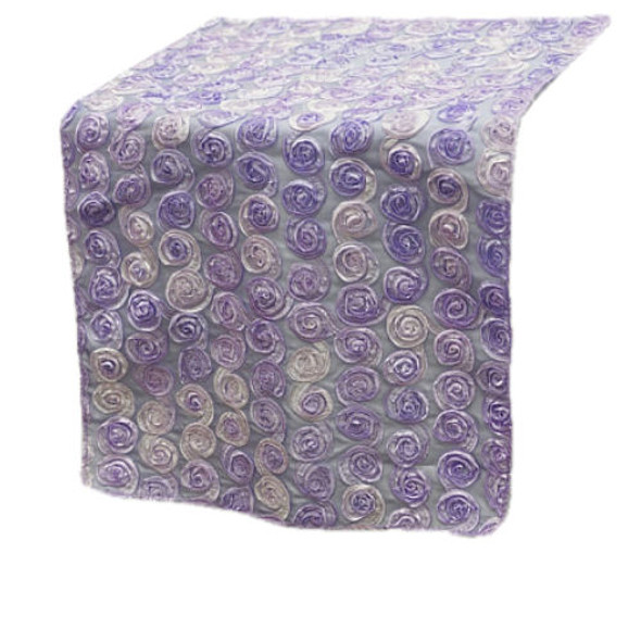 Lavender Umbre Mini Rosette Wedding Table Runners Decorations x 25 For Hire