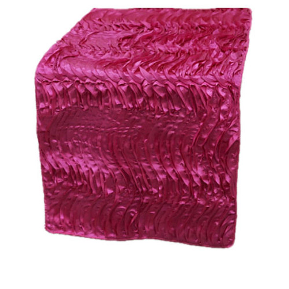 Fuchsia Pink Beverley Hills Waves Wedding Table Runners Decorations x 5 For Hire
