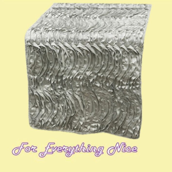 Silver Beverley Hills Waves Wedding Table Runners Decorations x 5 For Hire