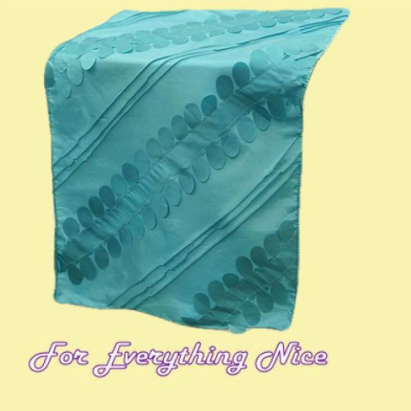 Turquoise Forest Taffeta Wedding Table Runners Decorations x 10 For Hire