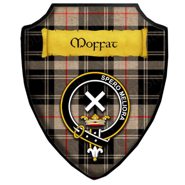 Moffat Ancient Tartan Crest Wooden Wall Plaque Shield