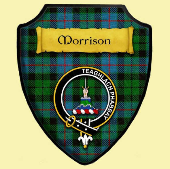 Morrison Dark Ancient Tartan Crest Wooden Wall Plaque Shield